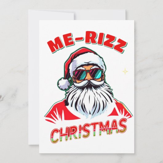  Me-Rizz Christmas gen Alpha meme funny Feestdagenkaart (Voorkant)