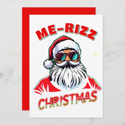  Me-Rizz Christmas gen Alpha meme funny Feestdagenkaart (Voorkant / Achterkant)