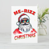  Me-Rizz Christmas gen Alpha meme funny Feestdagenkaart (Staand voorkant)