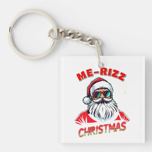  Me-Rizz Christmas gen Alpha meme funny Sleutelhanger (voorkant)