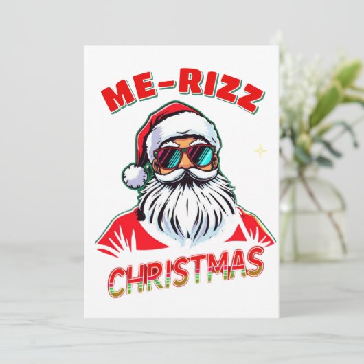 Me-Rizz Christmas gen Alpha meme humor Christmas  Feestdagenkaart (Staand voorkant)
