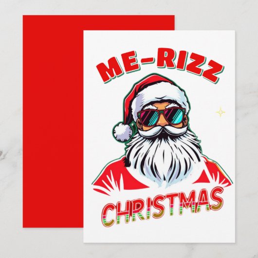 Me-Rizz Kerstmis gen Alpha meme grappig Feestdagenkaart (Voorkant / Achterkant)