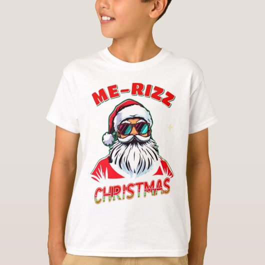 Me-Rizz Kerstmis gen Alpha meme grappig T-shirt (Voorkant)