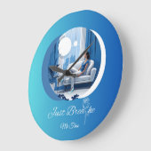 Me-Time Gewoon Ademhalen Blauw Grote Klok (Hoek)