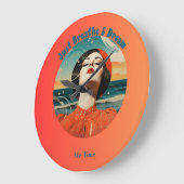 Me Time Just Breathe & Dream Retro Me Tijd Grote Klok (Hoek)