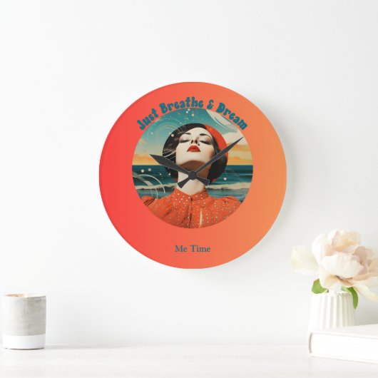 Me Time Just Breathe & Dream Retro Me Tijd Grote Klok (Huis)