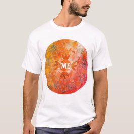 me Verfijnde aanpasbare tekst oranje mandala T-shirt