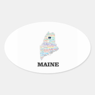 ME WORD STATE OVALE STICKER
