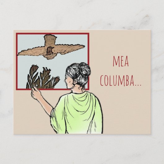 mea columba (mijn duif) briefkaart (Voorkant)