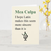 Mea Culpa, een grappig apologie gedicht Kaart (Gele Bloem)