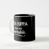 Mea Cuppa Keeps Me Charitable Catholic Humor Mug Tweekleurige Koffiemok (Voorkant links)