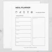 Meaal Planner Familie maalt Weekse Menu Organisato (Voorkant / Achterkant)