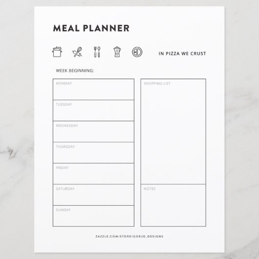 Meaal Planner Familie maalt Weekse Menu Organisato (Voorkant)
