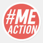 #MEAction Rode Logo Classic ronde Stickers (Voorkant)