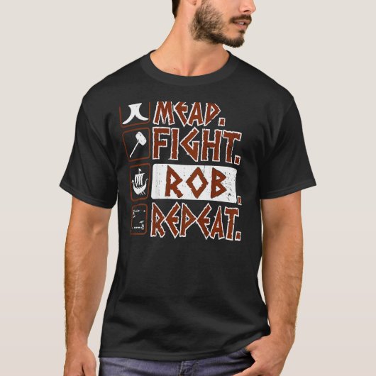 Mead Fight Rob Herhaalt Dragon Boat Vikings Viking T-shirt (Voorkant)