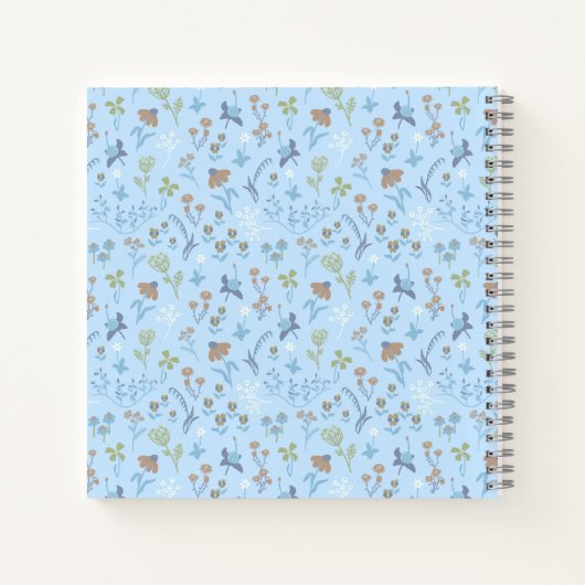 Mead Flowers Blue Monogram Journal Notitieboek (Achterkant)