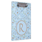 Mead Flowers Blue Monogramed Klembord (Rechts)