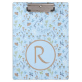 Mead Flowers Blue Monogramed Klembord (Voorkant)