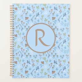 Mead Flowers Blue Monogramed Planner