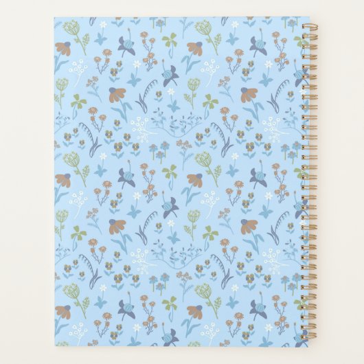 Mead Flowers Blue Monogramed Planner (Achterkant)