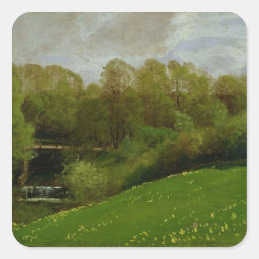 Meadow and Woodland, 1895 Vierkante Sticker (Voorkant)