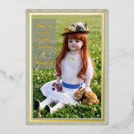 Meadow Antique Doll Flat Foil Card Folie Feestdagenkaart