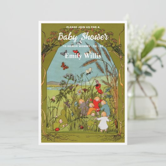 Meadow Baby's Geslacht Verhaal Boek Douche Kaart (Staand voorkant)