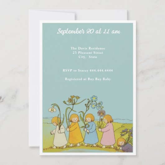  Meadow Baby's Geslacht Verhaal Boek Douche Kaart (Achterkant)