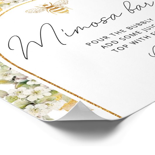 Meadow bee floral Mimosa bar Poster (Hoek)