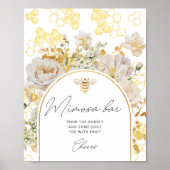 Meadow bee floral Mimosa bar Poster (Voorkant)