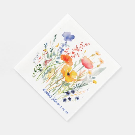 Meadow Bloem Bruiloft Douche Gepersonaliseerd Servet (Hoek)