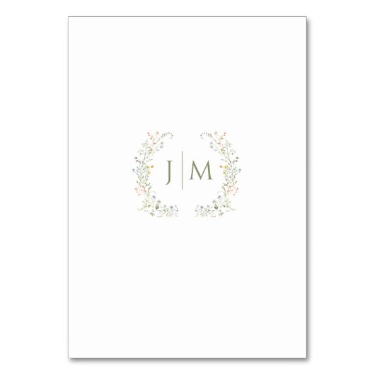 Meadow Bloem Wildflower Bruiloft Tafelnummers (Achterkant)