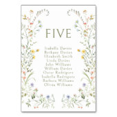 Meadow Bloem Wildflower Bruiloft Tafelnummers (Voorkant)