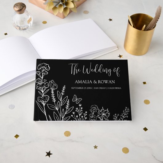 Meadow Bloemen Bruiloft Gastenboek (Voorkant open)