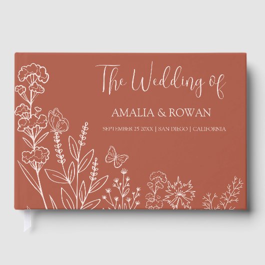 Meadow Bloemen Bruiloft Gastenboek (Voorkant)