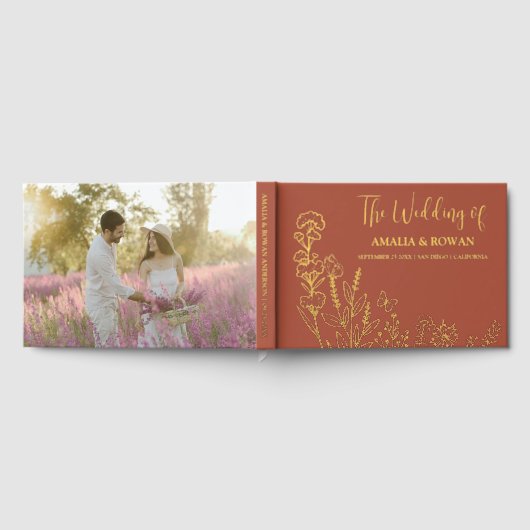Meadow Bloemen Bruiloft Gastenboek (Volledig)