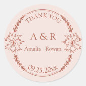 Meadow bloemen bruiloft gunst Dank u Ronde Sticker (Voorkant)