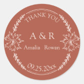 Meadow bloemen bruiloft gunst Dank u Ronde Sticker (Voorkant)