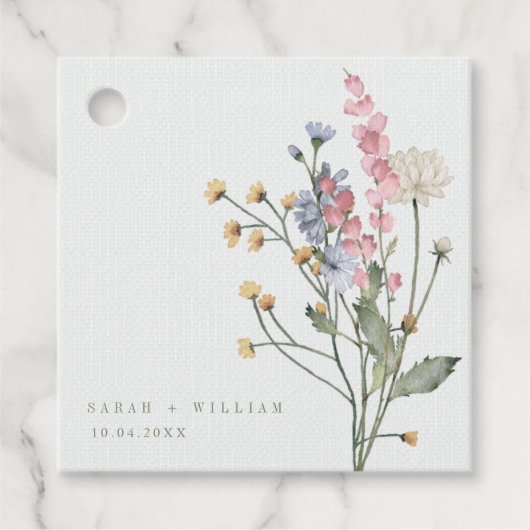 Meadow bloemen bruiloft gunst Labels (Voorkant)