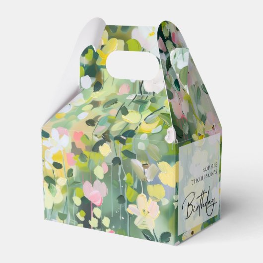 Meadow bloemen elegante verjaardag bedankdoosjes (Voorkant Zijde)
