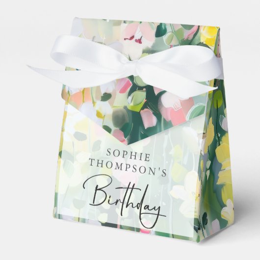 Meadow bloemen elegante verjaardag bedankdoosjes (Voorkant Zijde)