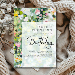 Meadow bloemen elegante verjaardag kaart