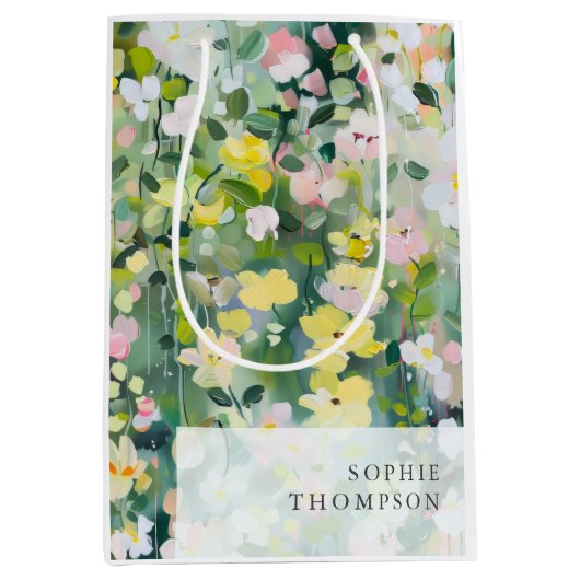 Meadow bloemen elegante verjaardag medium cadeauzakje (Voorkant)