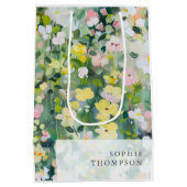 Meadow bloemen elegante verjaardag medium cadeauzakje (Achterkant)