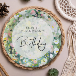 Meadow bloemen elegante verjaardag papieren bordje