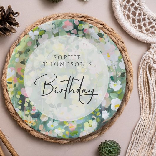 Meadow bloemen elegante verjaardag papieren bordje