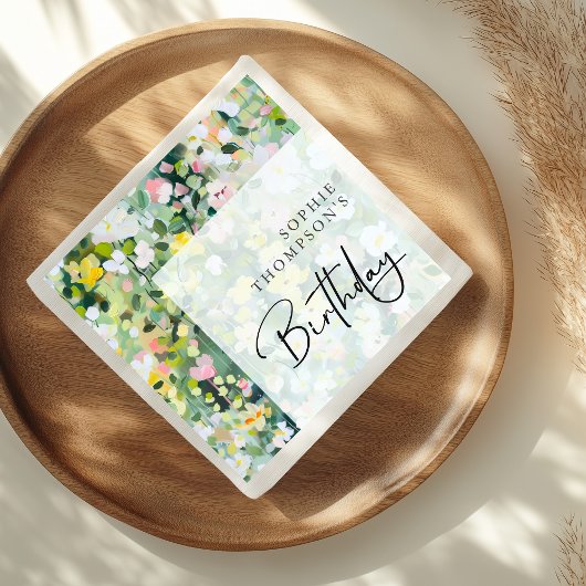 Meadow bloemen elegante verjaardag servet