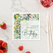 Meadow bloemen elegante verjaardag servet (Insitu)