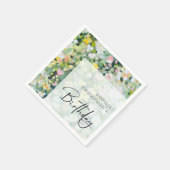 Meadow bloemen elegante verjaardag servet (Hoek)