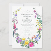 Meadow bloemen en kruiden kleurrijke bloemen bruil kaart (Voorkant)